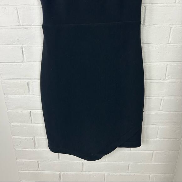 Express Black Ribbed High Neck Envelope Skirt Dress Size 8 - Picture 4 of 9